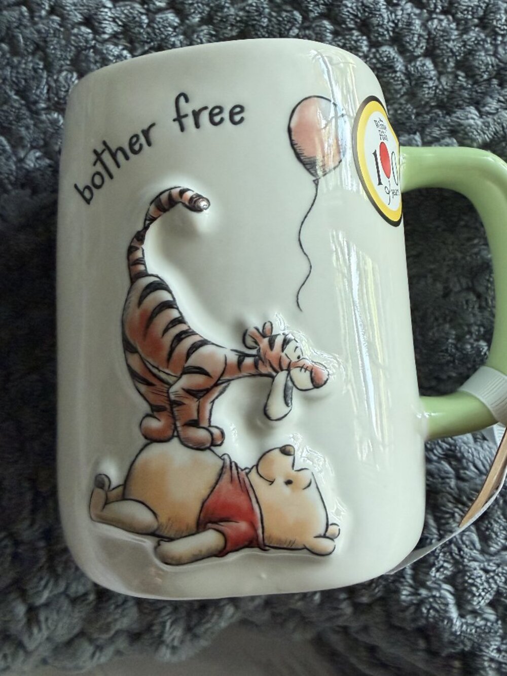 Rae Dunn Winnie the Pooh and Tigger "Bother Free" Mug NWT